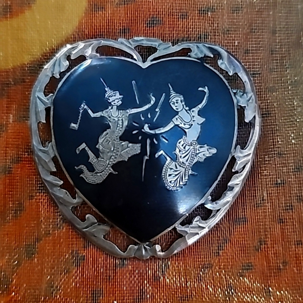 Sterling Silver Brooch stamped SIAM